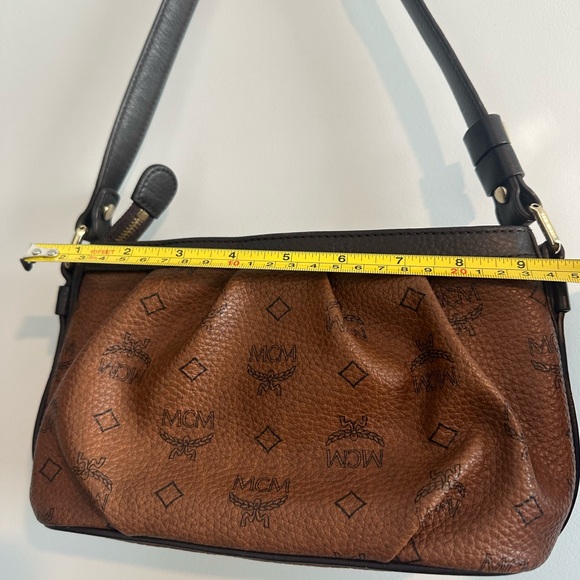 MCM Cognac Monogram Shoulder Bag - Picture 4 of 13